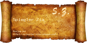 Spiegler Zia névjegykártya